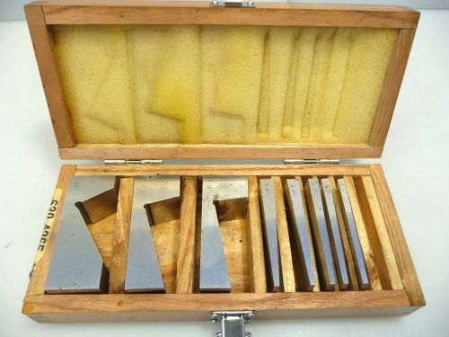 8 pc universal angle block set 1 to 30 degree in hinged finger-joint wooden box for sale