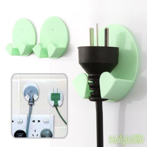 2pcs home wall electrical plug self-adhesive hook wire holders hanger organizer for sale