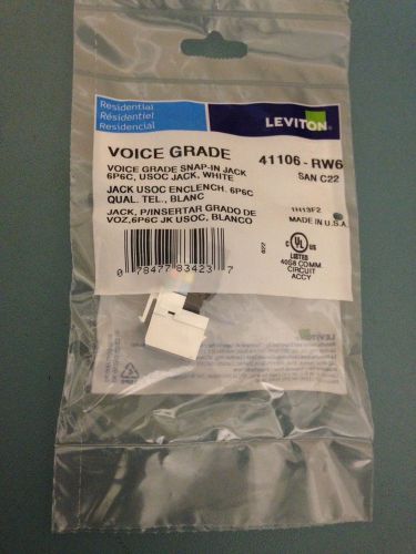 New Lot of 10 LEVITON 41106-RW6 Voice Grade Snap In Jacks White Color