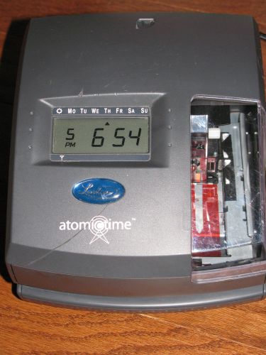 LATHEM 1500E Atomic Time Clock Tested Working Fine.  NO KEY.
