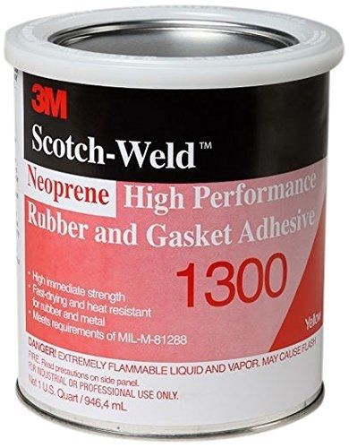3m 1300 yellow scotch-weld neoprene rubber/gasket adhesive (quart) for sale