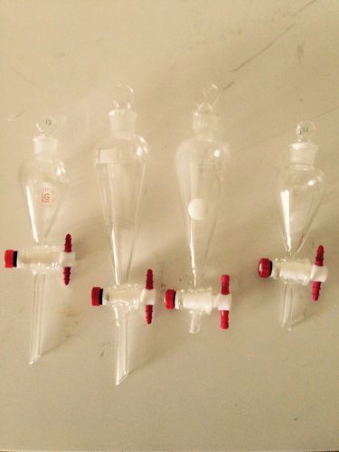 Lot of 4 Separatory Funnels 60mL and 30mL