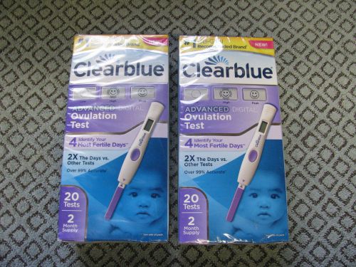 40 New (2 Box&#039;s) CLEARBLUE FERTILITY ADVANCED DIGITAL OVULATION TESTS Exp10/2014
