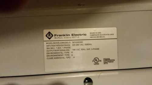 Franklin electric subdrive 300 constant pressure controller for sale