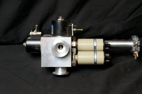 Balzers hlt100, helium leak detector, high vacuum valve block with vac sensors. for sale