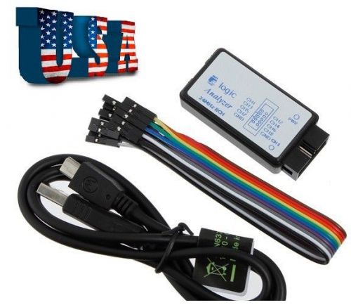 USB Logic Analyzer Device Set USB Cable 24MHz 8CH 24MHz for ARM FPGA USA Seller