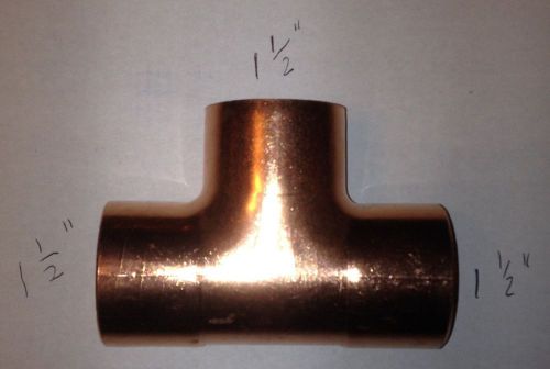 Brand New NIBCO 1 1/2&#034; 1.5 Inch Copper Tee CxCxC Pipe Sweat Solder Fitting