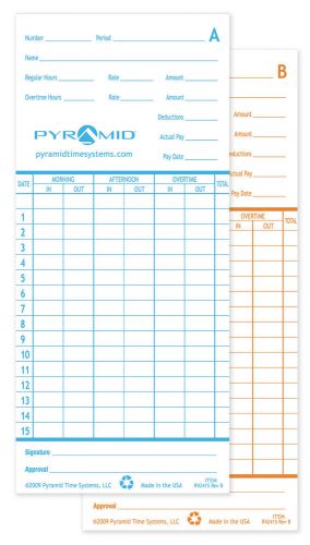 Pyramid 1,000 Count Time Cards for 2600 and 2650 Time Clocks