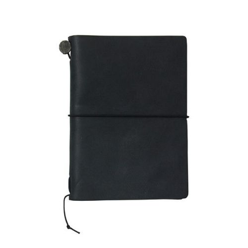 Midori Leather Traveler&#039;s Notebook - Passport Size - Black