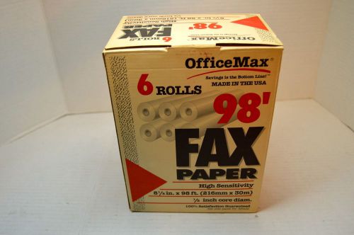 Fax Paper High Sensitivity 98&#039; per roll - Box of 6 rolls - New