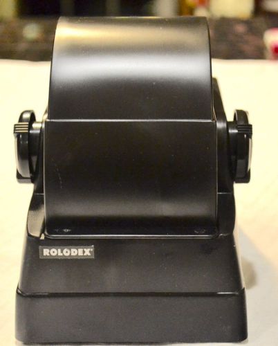 Vintage Rolodex Diplomat Covered Rotary File Black R-202 w/ 500 Mini Cards NOS