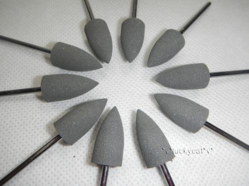 50pcs Dental Lab SILICONE Rubber polishers Diamond polishing Burs 2.35mm Gray