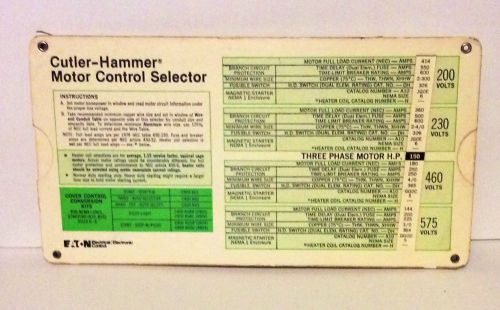 1980 CUTLER HAMMER MOTOR CONTROL SELECTOR SLIDE OUT CIRCUIT SELECTOR S-3018