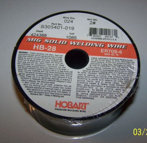 Hobart MIG Solid Welding Wire HB-28 .024 Dia 2Lb Roll