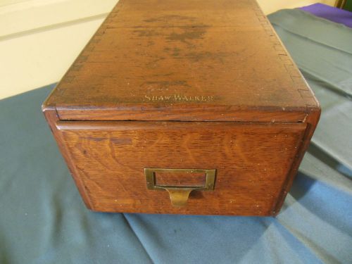 Vintage 1910 dovetailed oak desk top library index card file drawer cabinet for sale