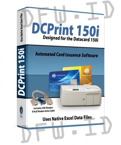 Dcprint 150i +usb &amp; data cable card issuance software for datacard 150i embosser for sale