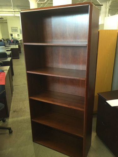 HEAVY DUTY BOOKCASE by KIMBALL OFFICE FURNITURE in CHERRY COLOR WOOD