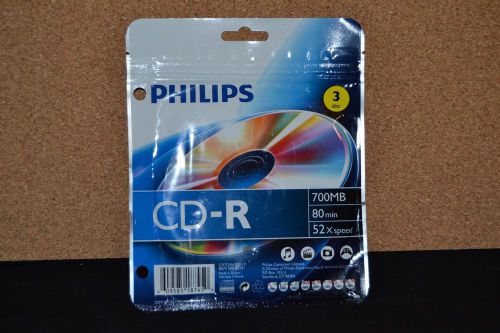 Philips CD-R Music 80 Minutes 3 Compact Disc Recordable Multi Speed