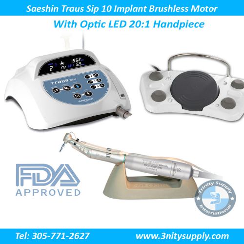 Dental Implant Surgery Motor Compl SET. Optic LED Handpiece. Traus Sip 10. High