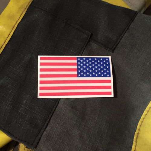 FIREFIGHTER HELMET FLAGS FIRE HELMET STICKER -  Reverse American Flag