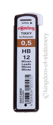 HB 0.5mm Refill ROTRING TIKKY HI-POLYMER Mechanical Pencil Box Lead Stationery