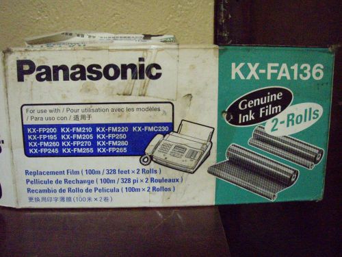 2 Genuine Panasonic KX FA136 - TWO Roll Sealed in Open Box