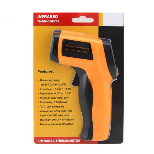 Battery Operated Infared Thermometer Laser Pointer Gun Non Contact IR