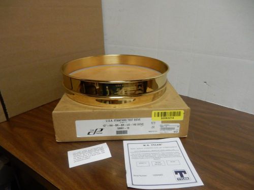Cole parmer 12&#034; brass usa standard test sieve no.140 106um/.0041&#034; 59991-18 new for sale