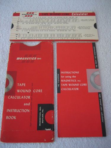 1957 Magnetics Inc. Tape Wound Slide Calculator w/ Instruction Booklet Butler,Pa