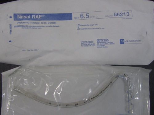 QTY 5ea Nasal RAE preformed tracheal tube, cuffed 6.5mm ID Mallinckrodt 86213
