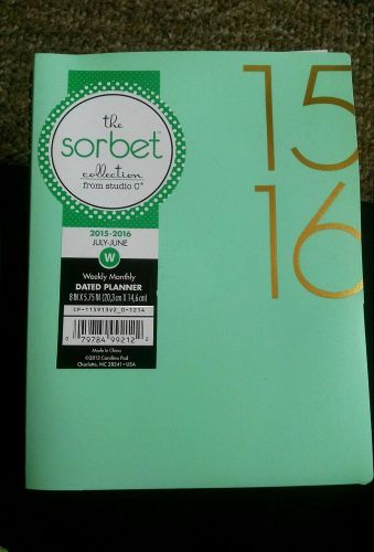 2015 - 2016 Yearly Planner Teal The Sorbet Collection 8 X 5 inch Weekly Monthly