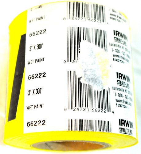 IRWIN Wet Paint Yellow Tape Ribbon 3”x300’