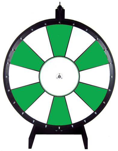 36 Inch Green and White Portable Dry Erase Spinning Prize Wheel