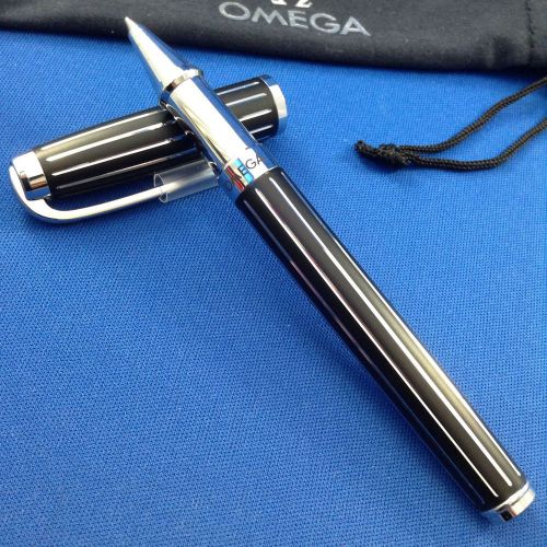 omega luxury black with stripes rollerball pen baselworld 2015