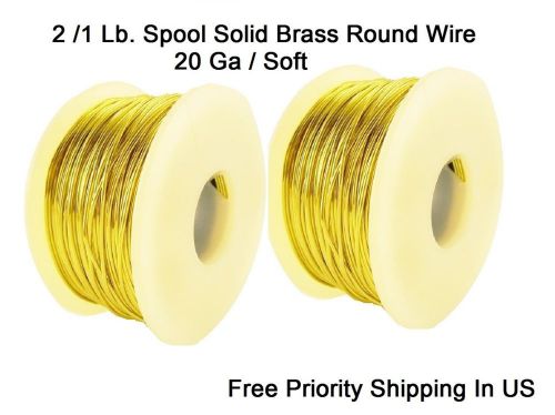 20 ga solid brass wire 2 x 1 lb. spool (soft) 315 ft each / bare round wire for sale