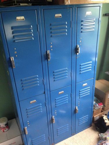 6 door penco metal gym / school / work lockers - 6 metal lockers in set 3&#039; x 5&#039; for sale