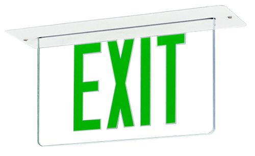 Royal Pacific Single Edge Recessed LED Exit Sign Light in Green