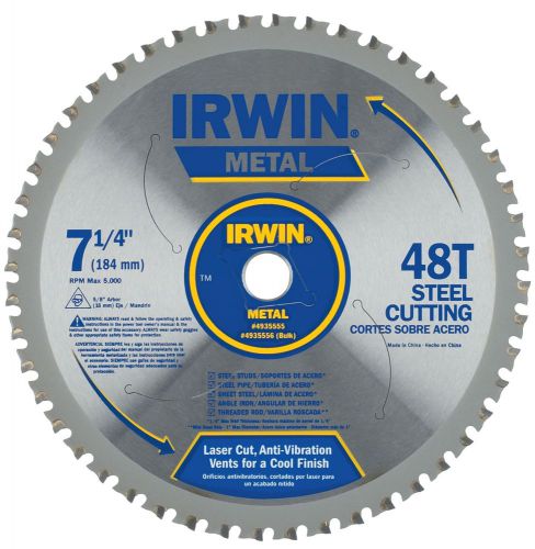 New Irwin 4935555 7 1/4&#034; X 48 TPI MC FERROUS STEEL CARBIDE CIRCULAR SAW BLADE