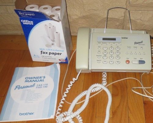 Brother Personal Fax-190 Machine with Fax Paper