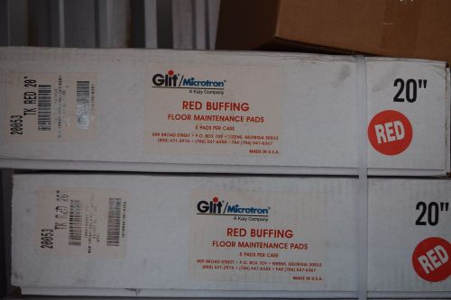 20&#034; RED BUFFING FLOOR PADS  Case of 5 Glit Microtron