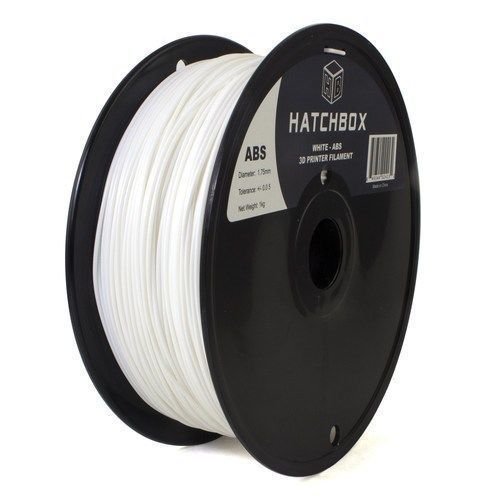 HATCHBOX 1.75mm White ABS 3D Printer Filament - 1kg Spool (2.2 lbs)