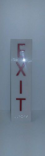 ADA Braille &#034;EXIT&#034; White and Red sign 5&#034;x2&#034;