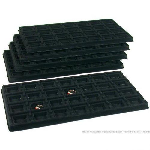 5 Black 28 Compartment Puff Earring Cards Displays