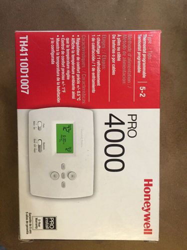 HONEYWELL Pro 4000 Programmable Thermostat Heat/Cool / 5-2 / TH4110D1007