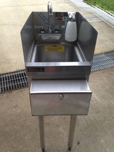 Perlick under bar sink stainless steel ts12hsn with soap and towel holder