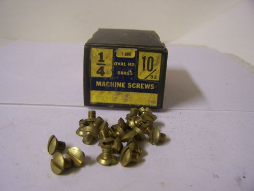 10-32 x 1/4&#034; Oval Head Solid Brass Machine Screw Slotted Made in USA Qty. 140