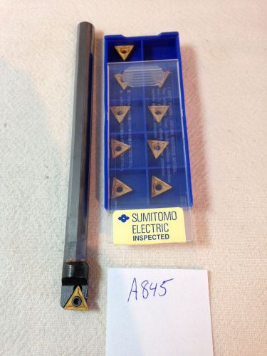 New 3/8&#034; solid carbide boring bar c06-stlcr-2 w/ 10 sumitomo 21.51 inserts a845 for sale