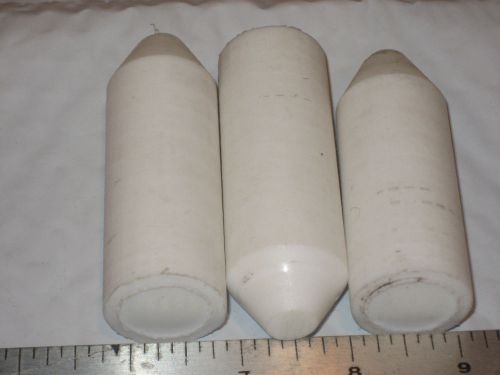 VIRGIN TEFLON WHITE Remnant ROUNDS 3pc.LOT approx. 1-1/8 dia.X 3&#034; Long