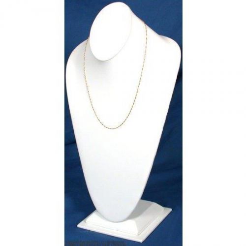 White Faux Leather Necklace Bust Displays