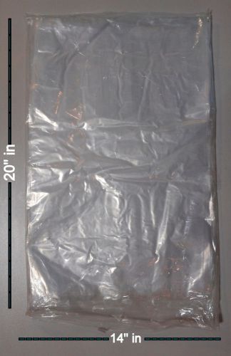 1000 Flush Cup PP Bags 14 X 20 + 4 Poly Clear View PLASTIC FLAT OPEN TOP